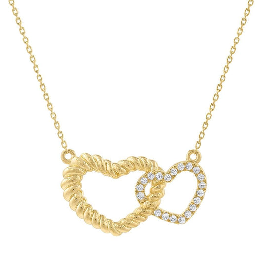 LAViano Fashion 14K Yellow Gold Diamond Necklace
