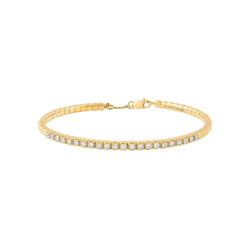 LaViano Fashion 14K Yellow Gold Diamond Cuff Bracelet Diamonds .77 Carats