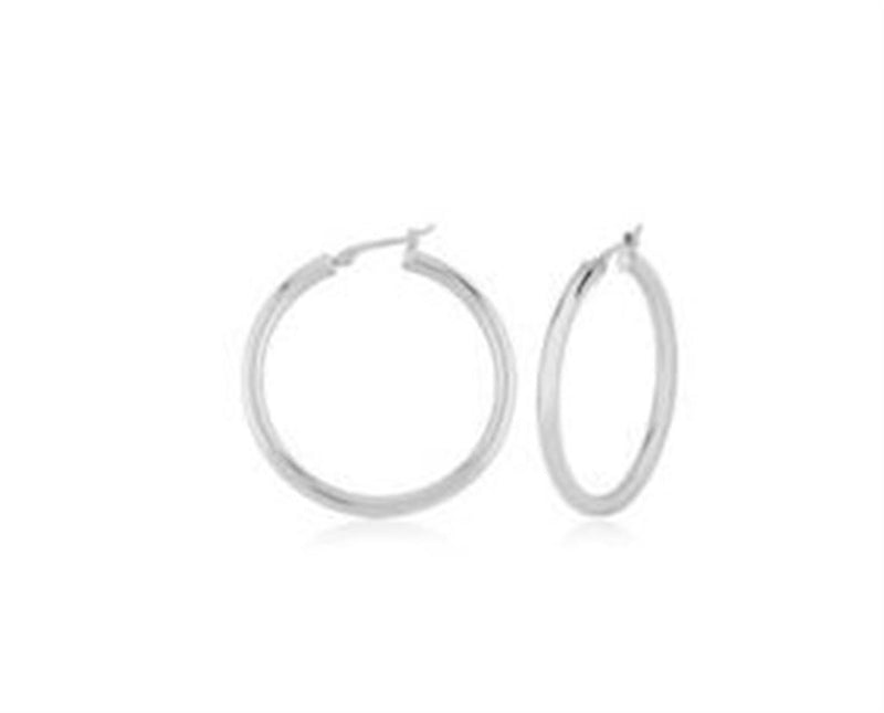 LaViano Fashion 14K White Gold Hoop Earrings