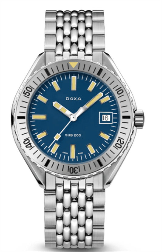 DOXA - Sub 200 Carribean Blue Dial Automatic - 42mm - Steel Bezel - Steel Bracelet      Model: 796.10.201.10