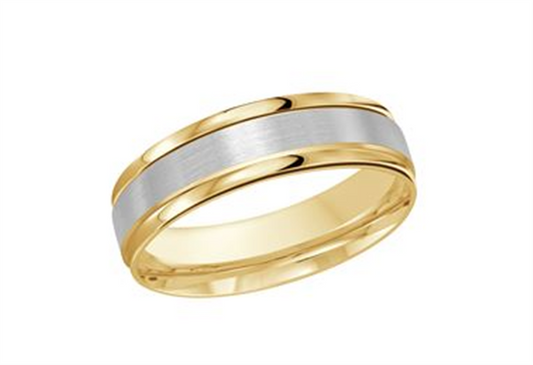 LaViano Fashion 14K Two Tone Wedding Band 6MM Size 10