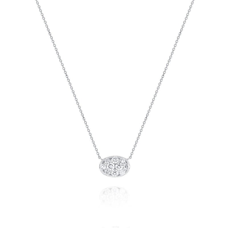 KC Designs 14K White Gold Diamond Necklace 10 Diamonds .35 Carats