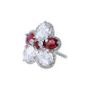 LaViano Fashion 18K White Gold Kunzite and Pink Tourmaline  Diamond Ring
