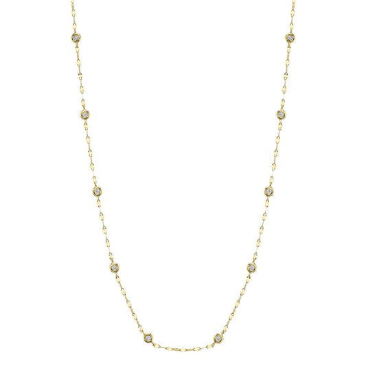 Shy Creation 14K Yellow Gold Diamond Necklace