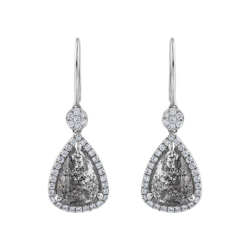 LaViano Fashion 14K White Gold Fancy Colored Diamond Earrings