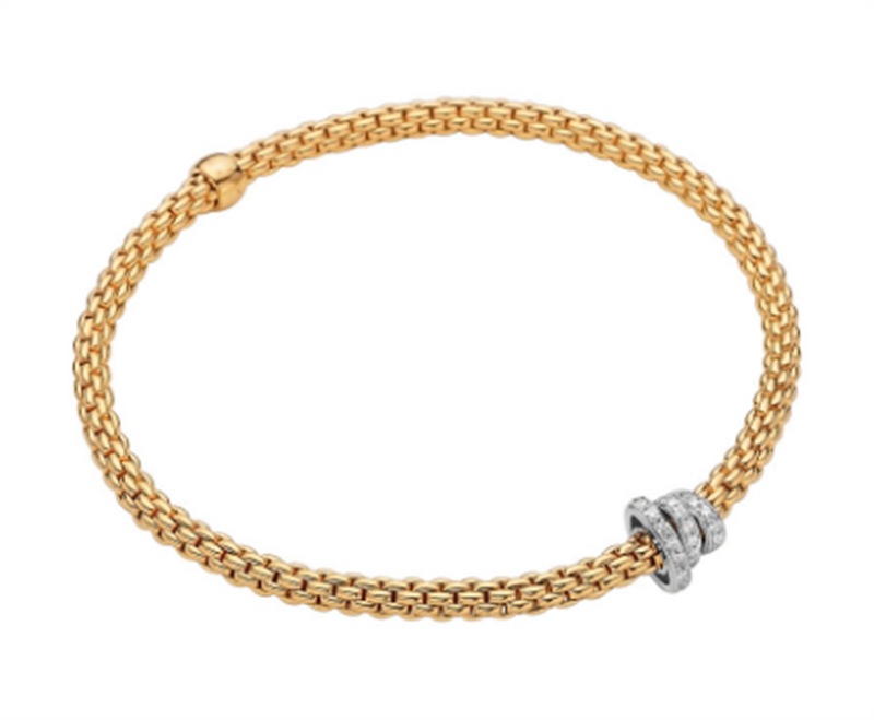 Fope Prima 18K Yellow Gold Diamond Flex'It Bracelet