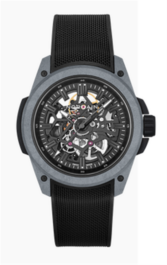 NORQAIN Wild One Skeleton Grey NORTEQ Black - Black Mesh Strap - Folding Buckle N3000.07Q42.B18.R02