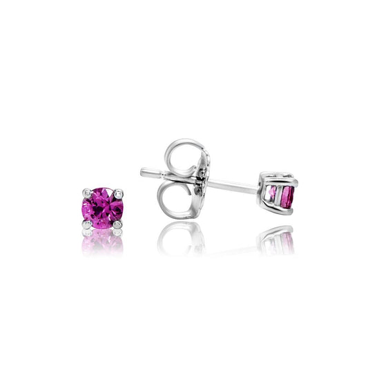 LaViano Fashion 14K White Gold Pink Sapphire Earrings