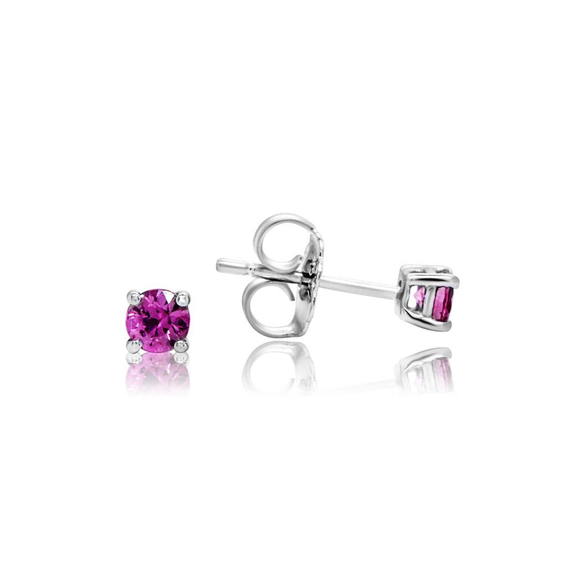 LaViano Fashion 14K White Gold Pink Sapphire Earrings