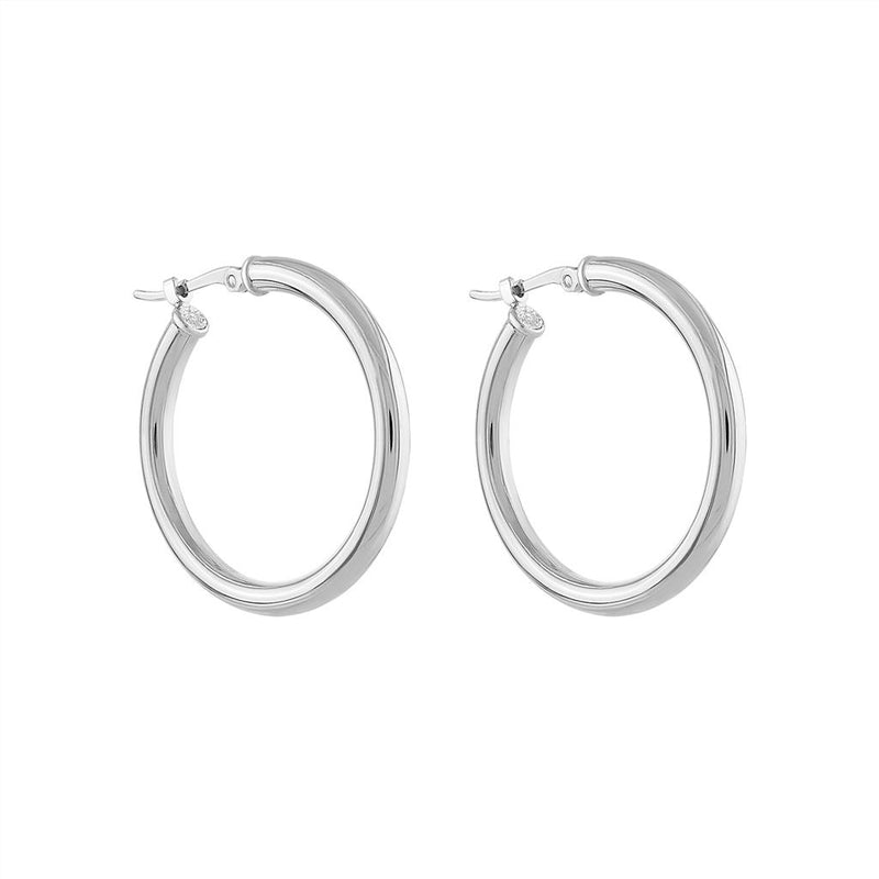 LaViano Fashion 14K White Gold Hoop Earrings
