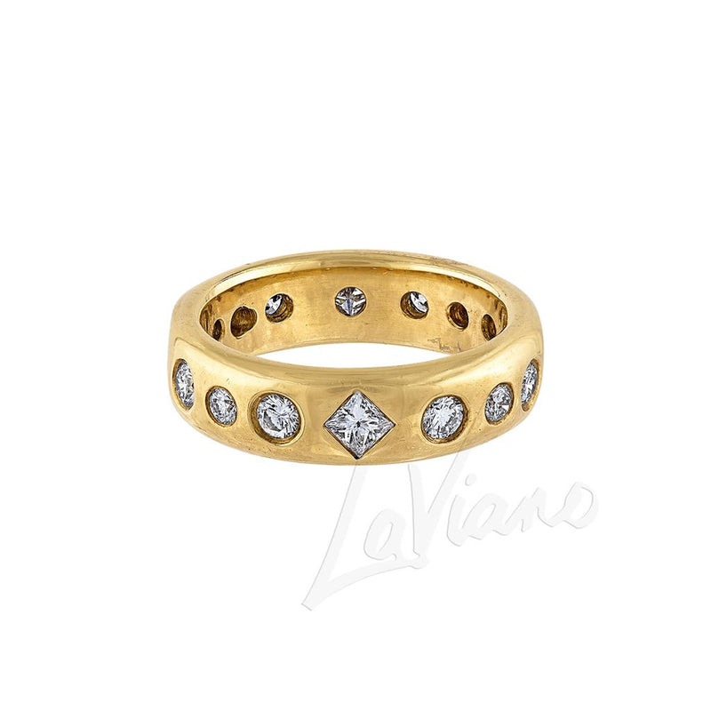 LaViano Fashion 18K Yellow Gold Diamond Eternity Wedding  Band