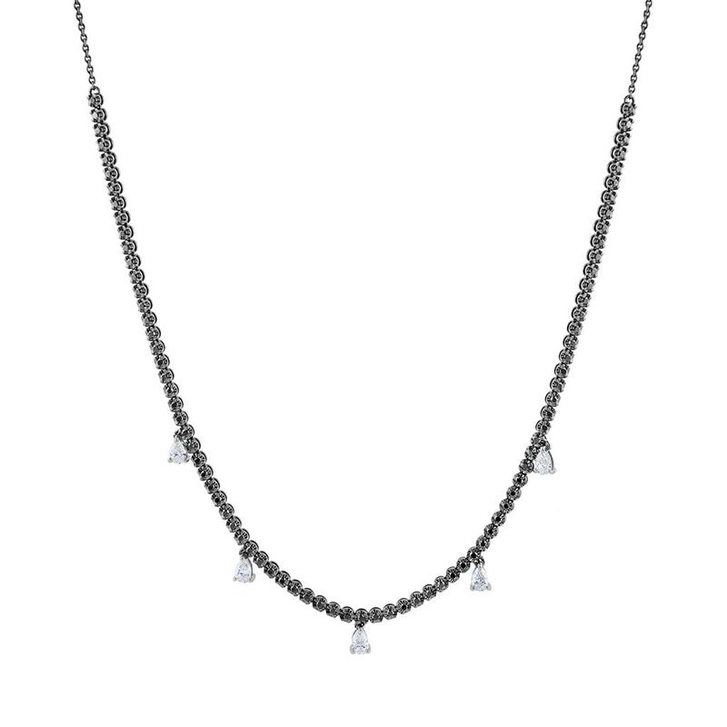 Frederic Sage 18K Black Rhodium and White Gold Black and White Diamond Necklace