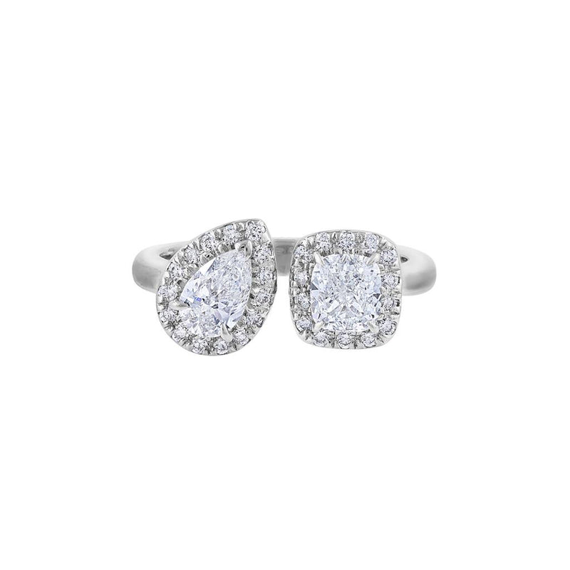 LaViano Bespoke Pear & Cushion Shaped Diamond Ring