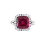 LaViano Fashion 14K White Gold Rubelite and Diamond Ring