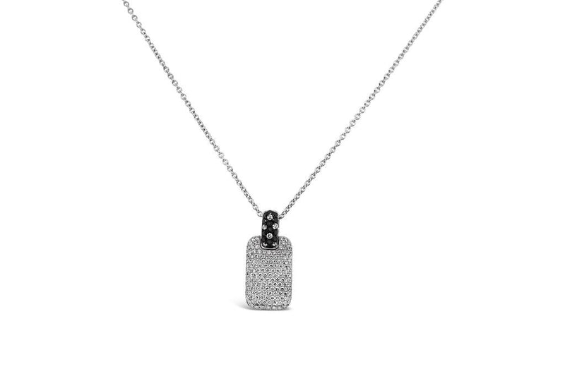 LaViano Fashion 18K White  Gold Black and White Diamond Necklace