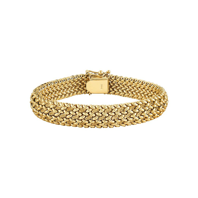 LaViano Fashion 14K Yellow Gold Mesh Link Bracelet