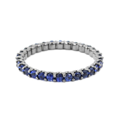 Azul - 14K Black Rhodium-Plated Sapphire Guard Ring | 