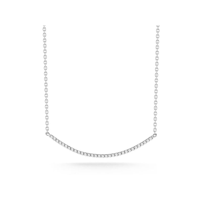 lavianojewelers - 14K White Gold Diamond Bar Necklace | 