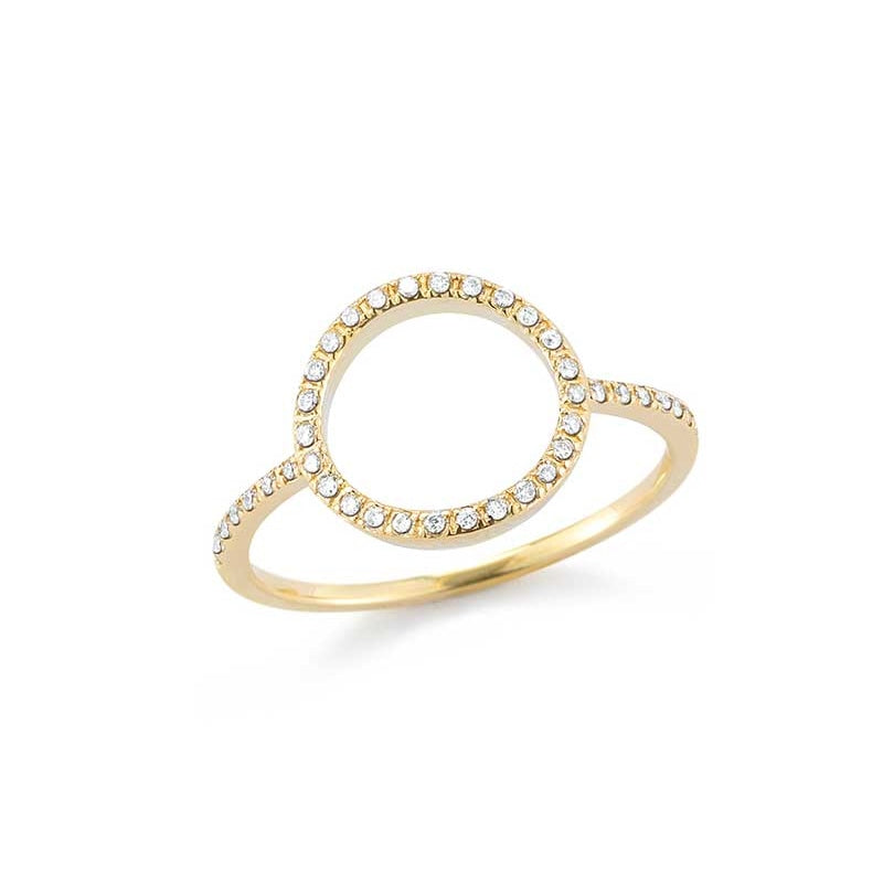 lavianojewelers - 14K Yellow Gold Diamond Open Circle Ring |