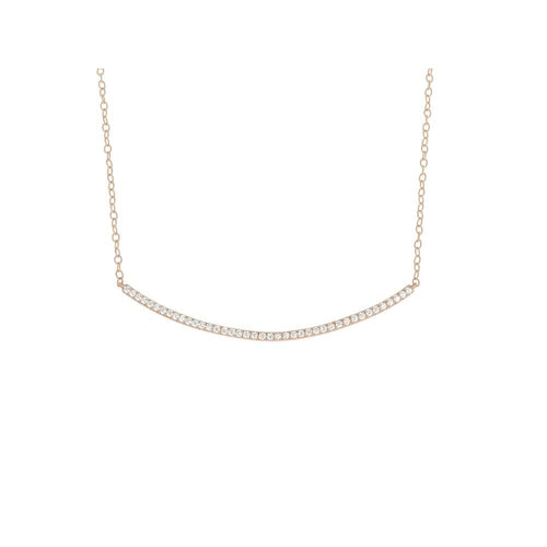 Carelle - 18K Rose Gold Diamond Bar Moderne Necklace | 