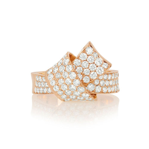 Carelle - 18K Rose Gold Jumbo Knot Diamond Ring | LaViano 