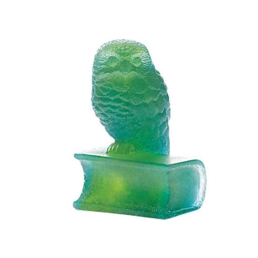 Daum Crystal - Small Green Book Owl | LaViano Jewelers NJ NY