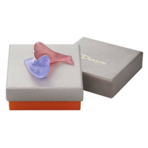 Daum Crystal - Small Lilac and Raspberry Love Birds | 