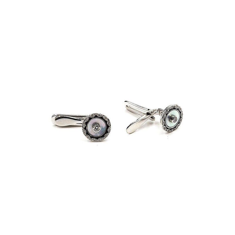Deakin & Francis - 18K White Gold Mother of Pearl Studs With