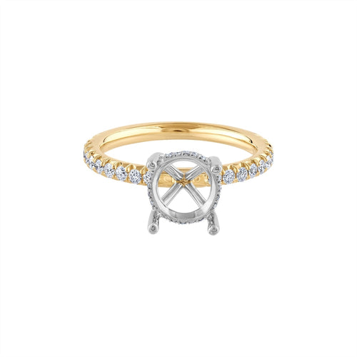ELI Jewels Bridal Settings -.35cts Platinum and 18K Yellow 