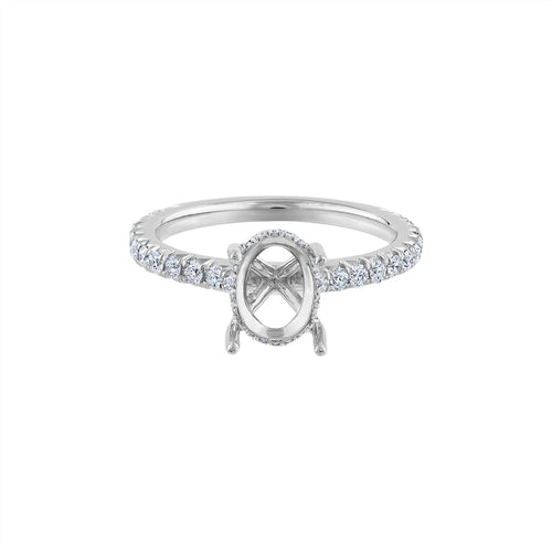 ELI Jewels Bridal Settings -.45cts Platinum Semi Mounting 
