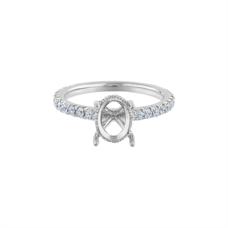 ELI Jewels Bridal Settings -.45cts Platinum Semi Mounting 