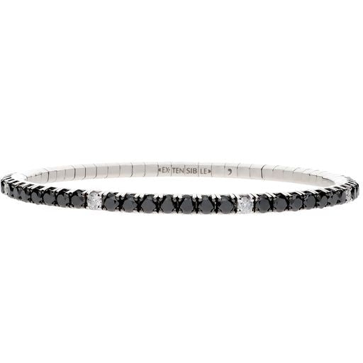 Extensible Bracelets - 18K White Gold Black and White 