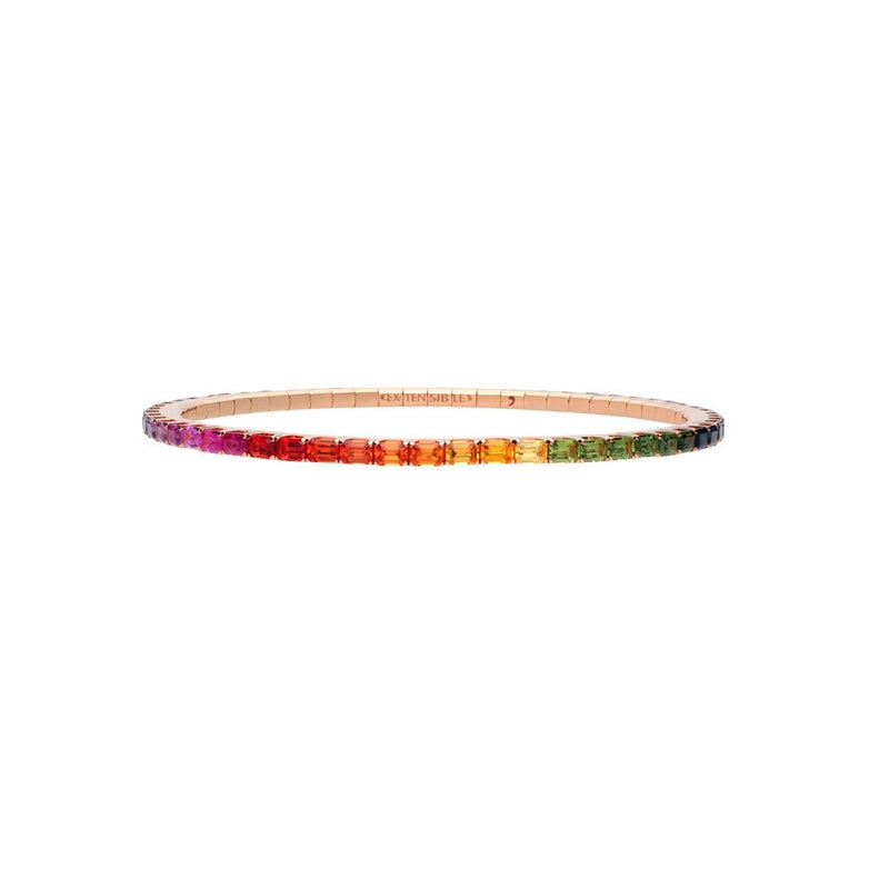 3mm Round Multi-Color Sapphire Bracelet in 14kt White Gold – Columbia Gem  House