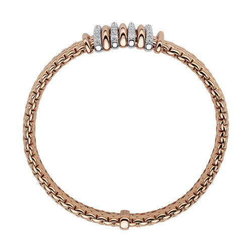 Fope Bracelets - 18K Two Tone Gold Bracelet with Diamonds 