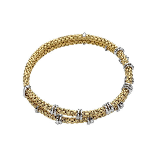 Fope Bracelets - 18K Two Tone Gold Bracelet with Diamonds 