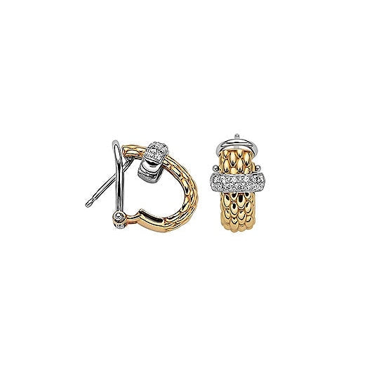 lavianojewelers - 18K Two Tone Gold Diamond Earrings | 