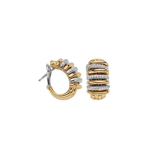 lavianojewelers - 18K Two Tone Gold Diamond Earrings | 