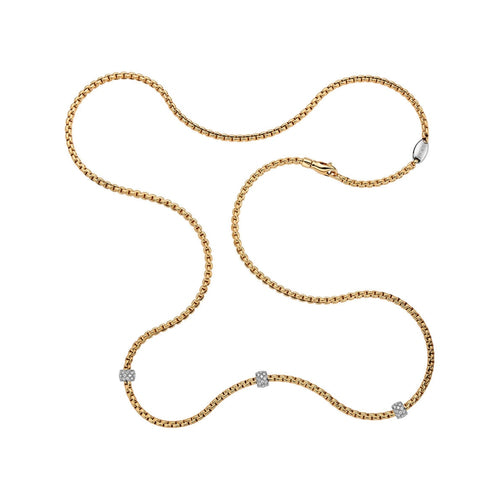 lavianojewelers - 18K Two Tone Gold Diamond Eka Necklace | 