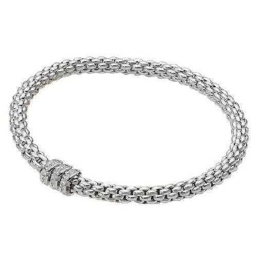 lavianojewelers - 18K White Gold Diamond Flex Bracelet | 