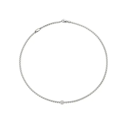 Fope Bracelets - 18K White Gold Necklace with Diamonds 
