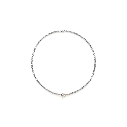 Fope Bracelets - 18K White Gold Necklace with Diamonds #744C