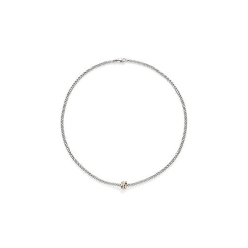Fope Bracelets - 18K White Gold Necklace with Diamonds #744C