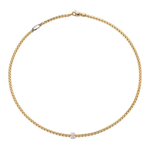Fope Necklaces - 18K Yellow Gold Necklace with Diamonds 