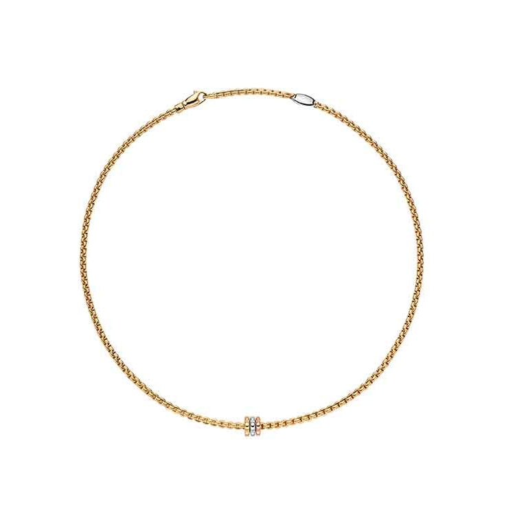 lavianojewelers - 18K Yellow Gold Necklace With Tricolor 