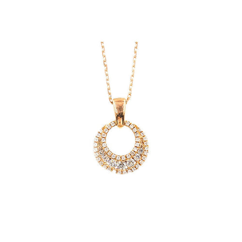 Frederic Sage - 14K Rose Gold Small Diamond Pendant Necklace