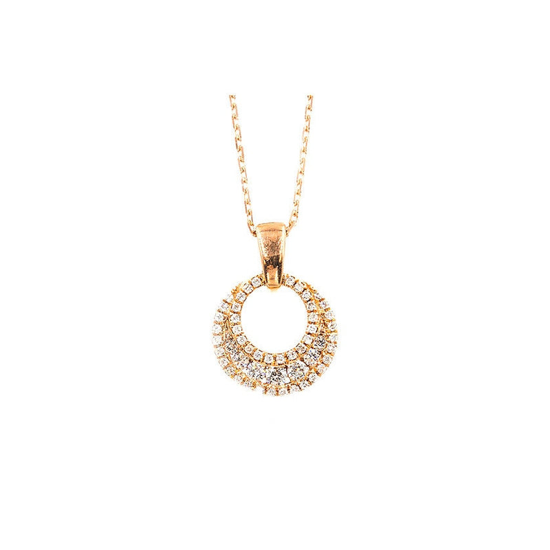 Frederic Sage - 14K Rose Gold Small Diamond Pendant Necklace