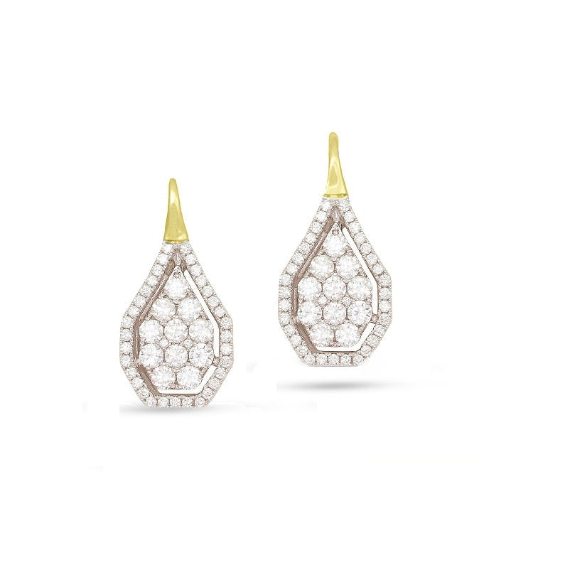 Frederic Sage - 14K Two Tone Diamond Drop Earrings | LaViano