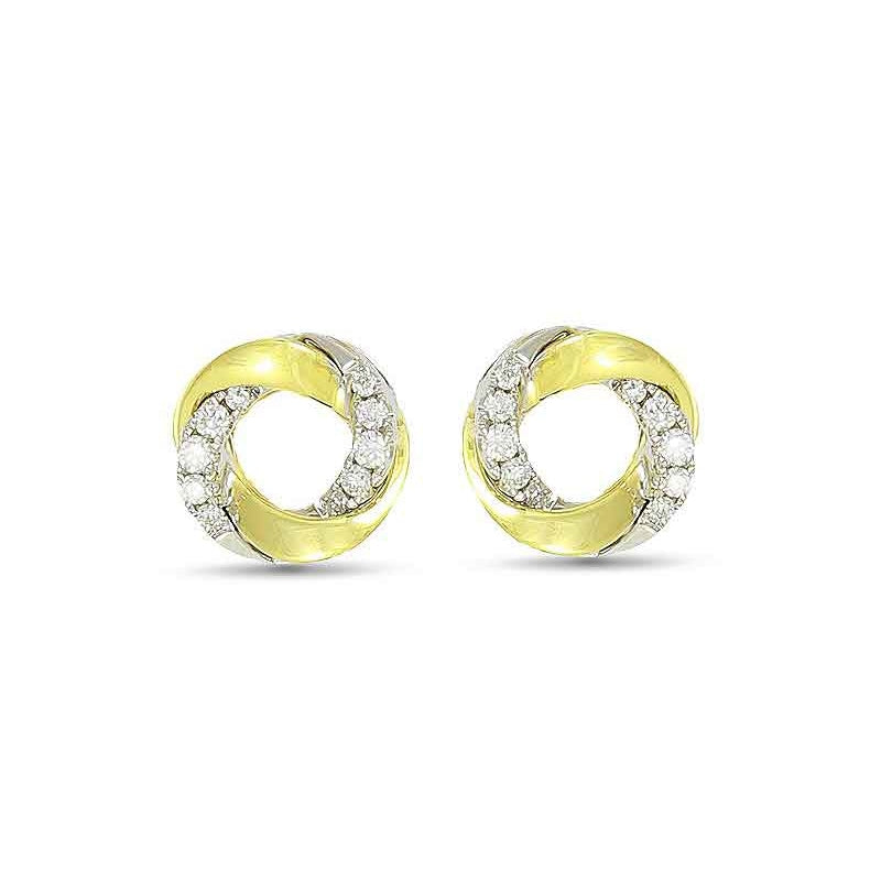 Frederic Sage - 14K Two Tone Diamond Earrings | LaViano 