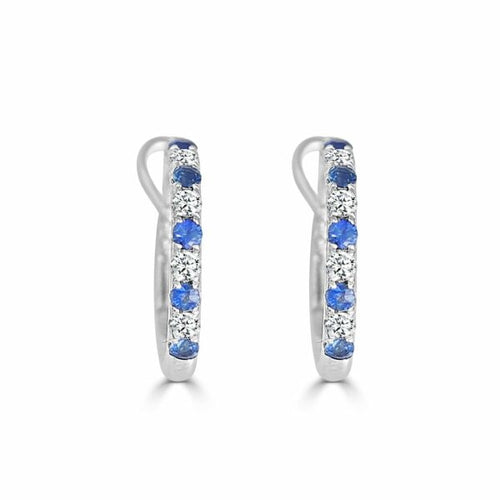 Frederic Sage Earrings - 14K White Gold Diamond and Sapphire