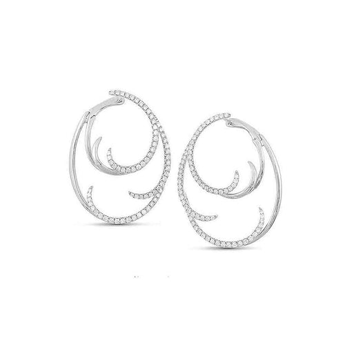 Frederic Sage - 14K White Gold Diamond Hoop Earrings | 